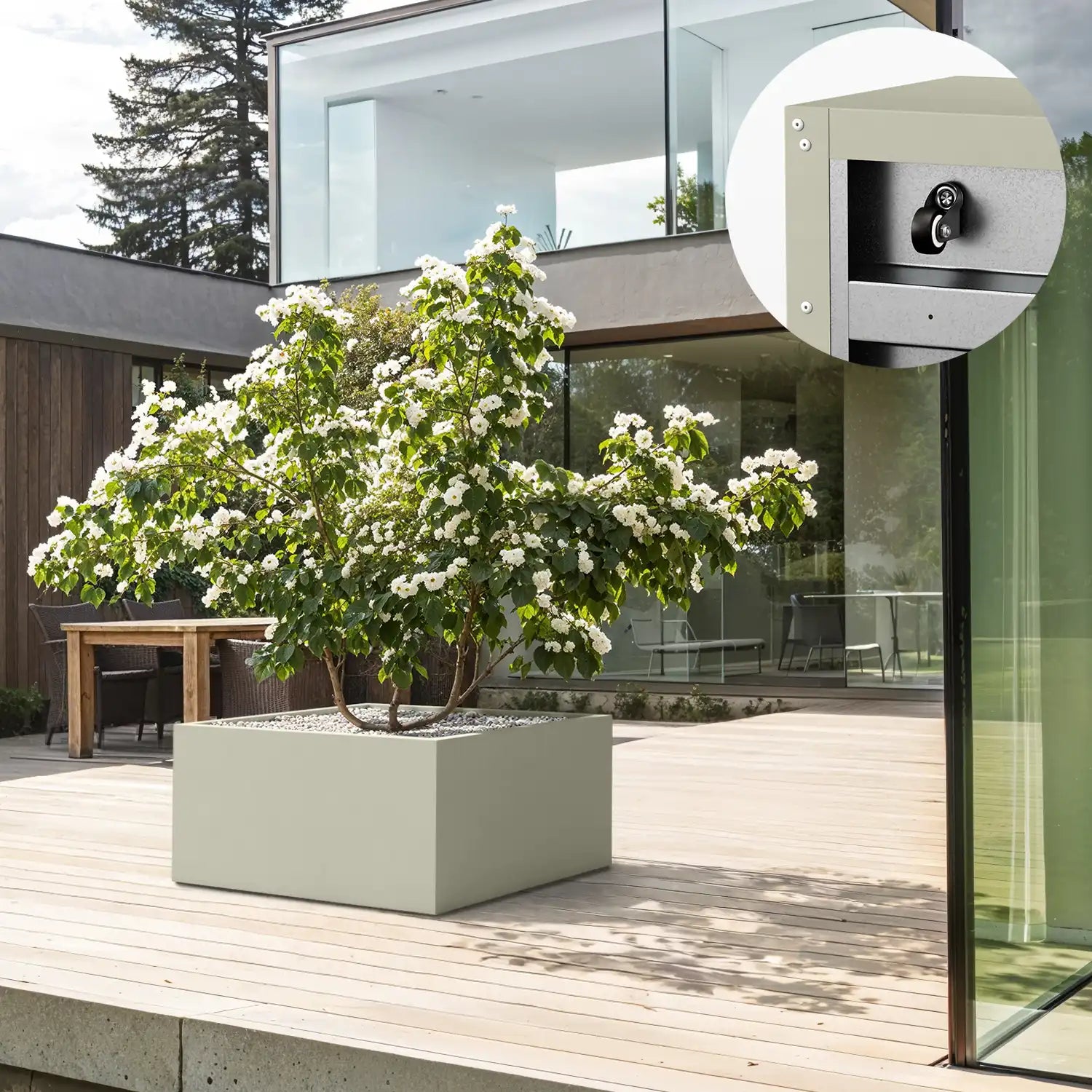 SEV Plantenbak op wielen 100x100x50