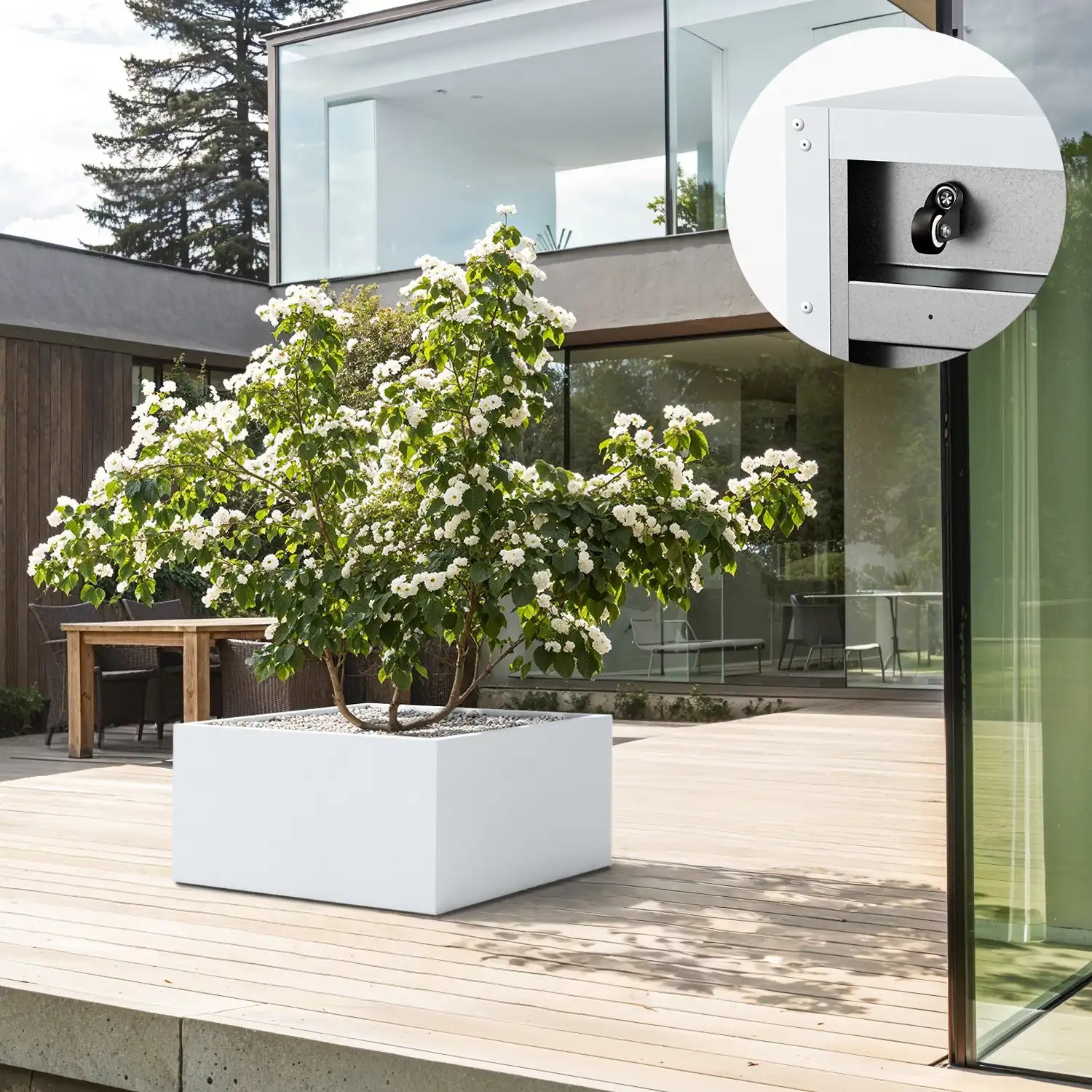 SEV Plantenbak op wielen 100x100x50