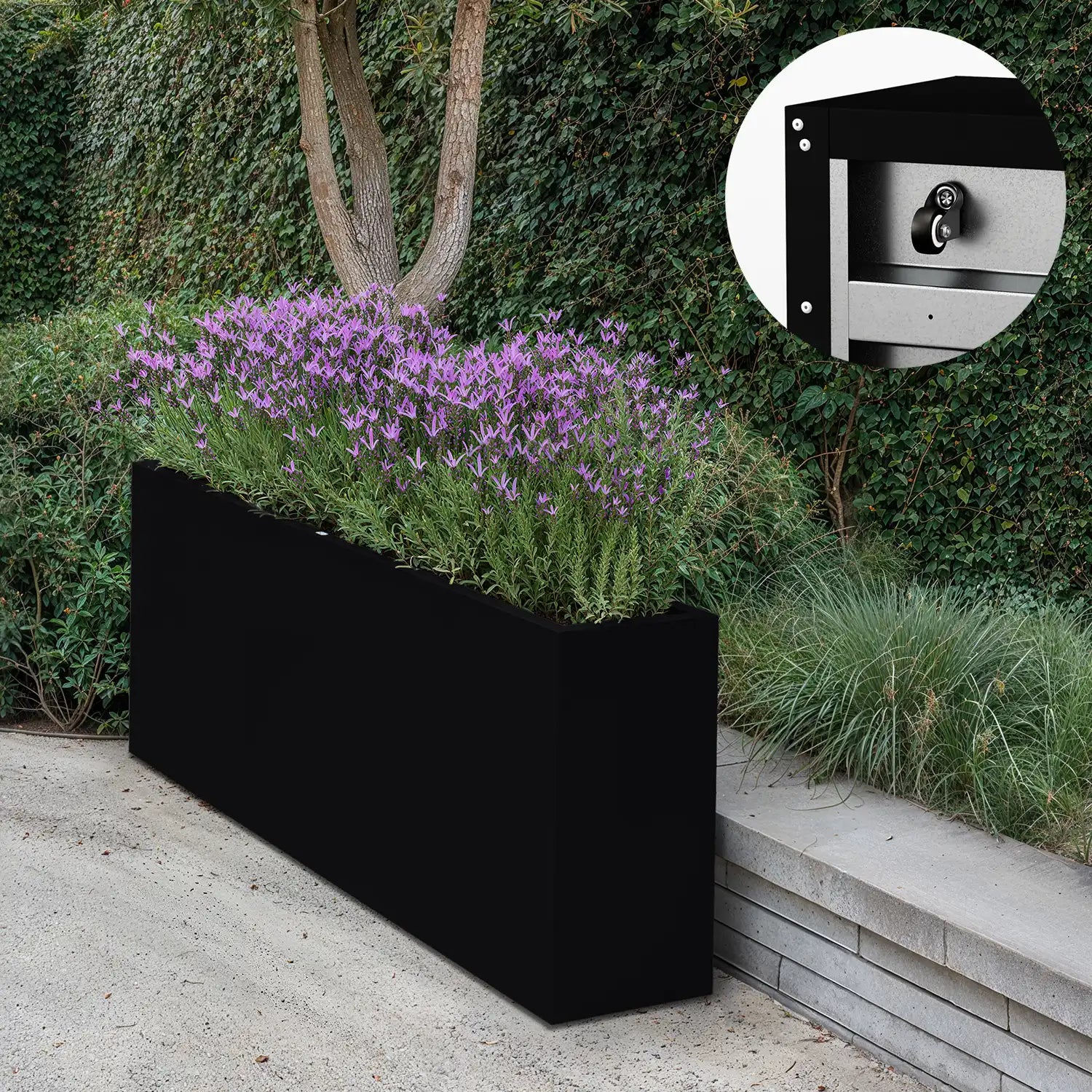 SEV Plantenbak op wielen 200x40x80