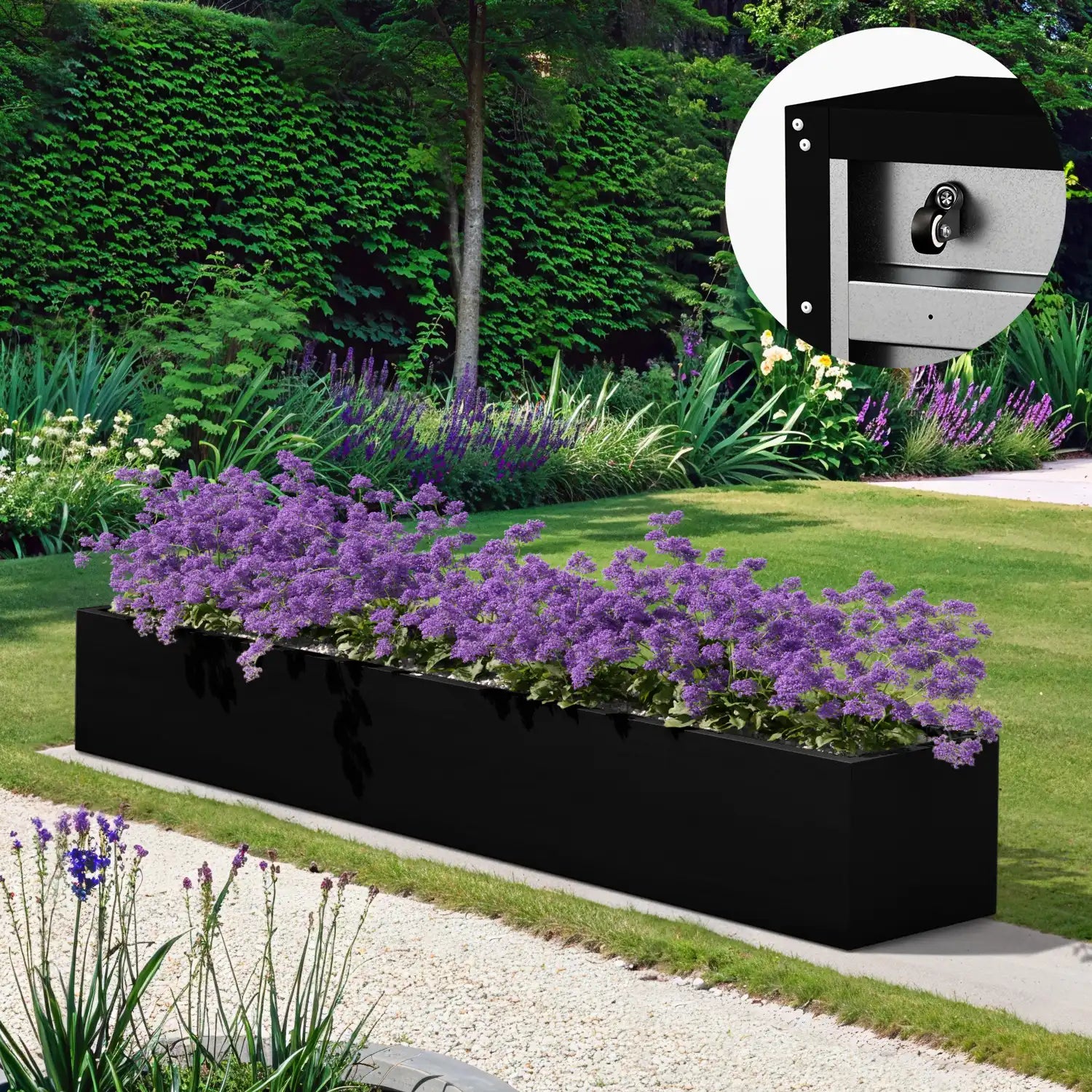 SEV Plantenbak op wielen 250x40x40