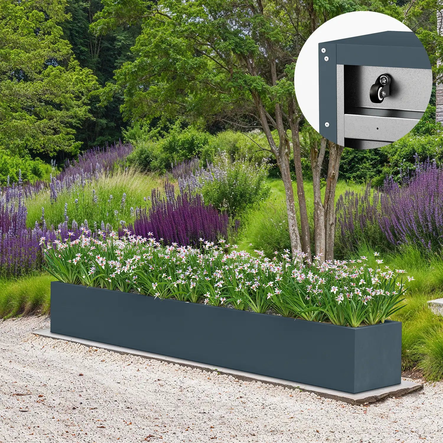 SEV Plantenbak op wielen 300x40x40