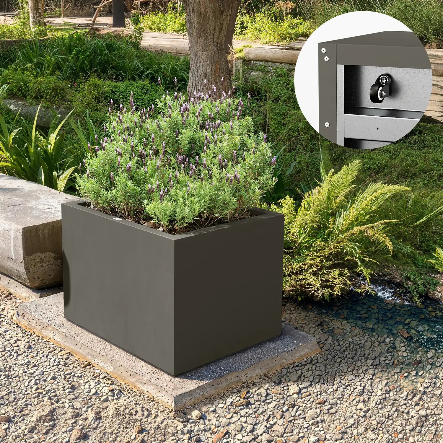 SEV Plantenbak op wielen 60x60x50