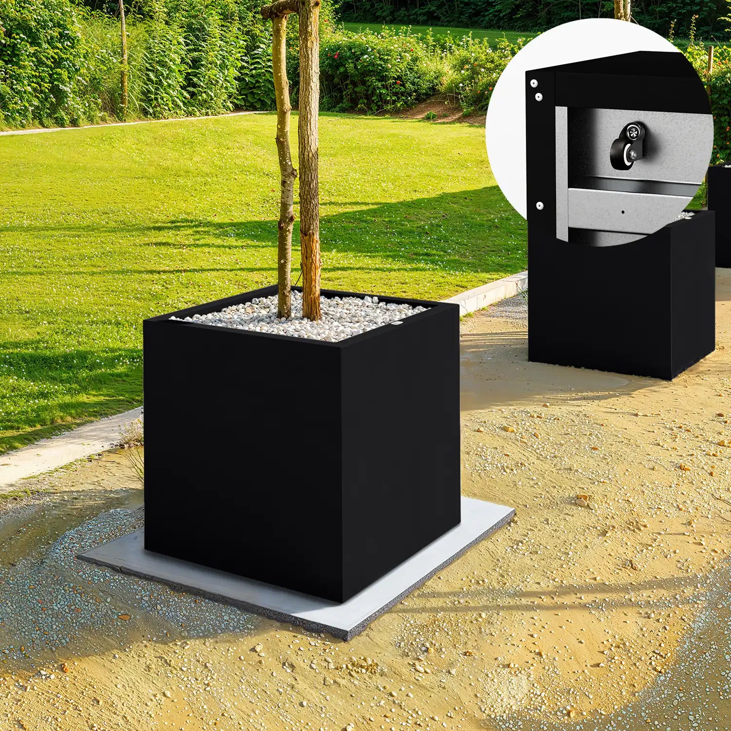 SEV Plantenbak op wielen 60x60x60