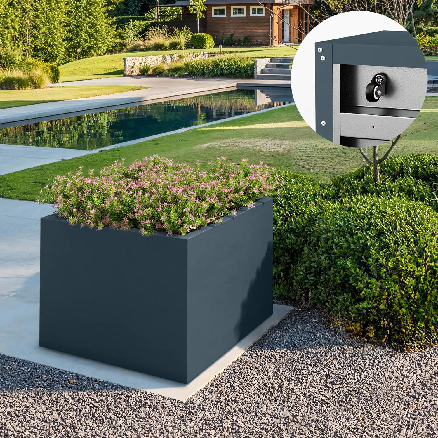 SEV Plantenbak op wielen 80x80x60