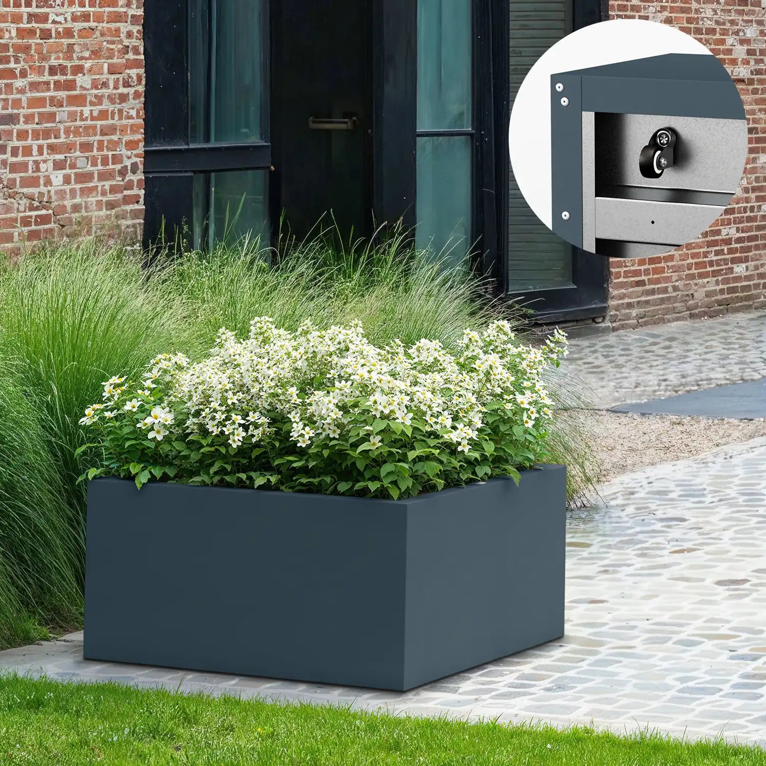 SEV Plantenbak op wielen 80x80x40