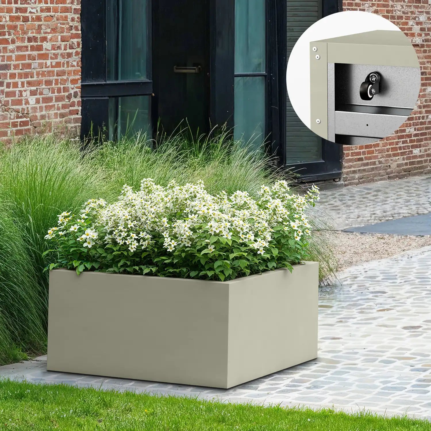 SEV Plantenbak op wielen 80x80x40