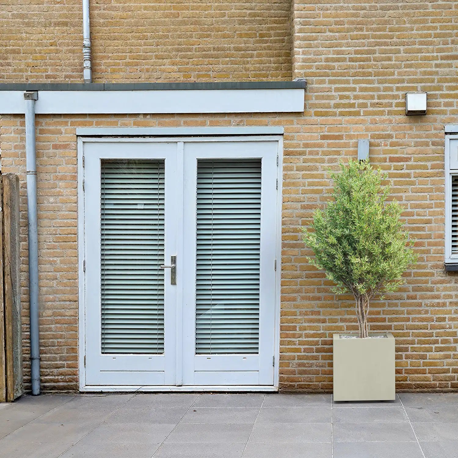 SEV Plantenbak op wielen 40x40x40 - Beige - plantenbak