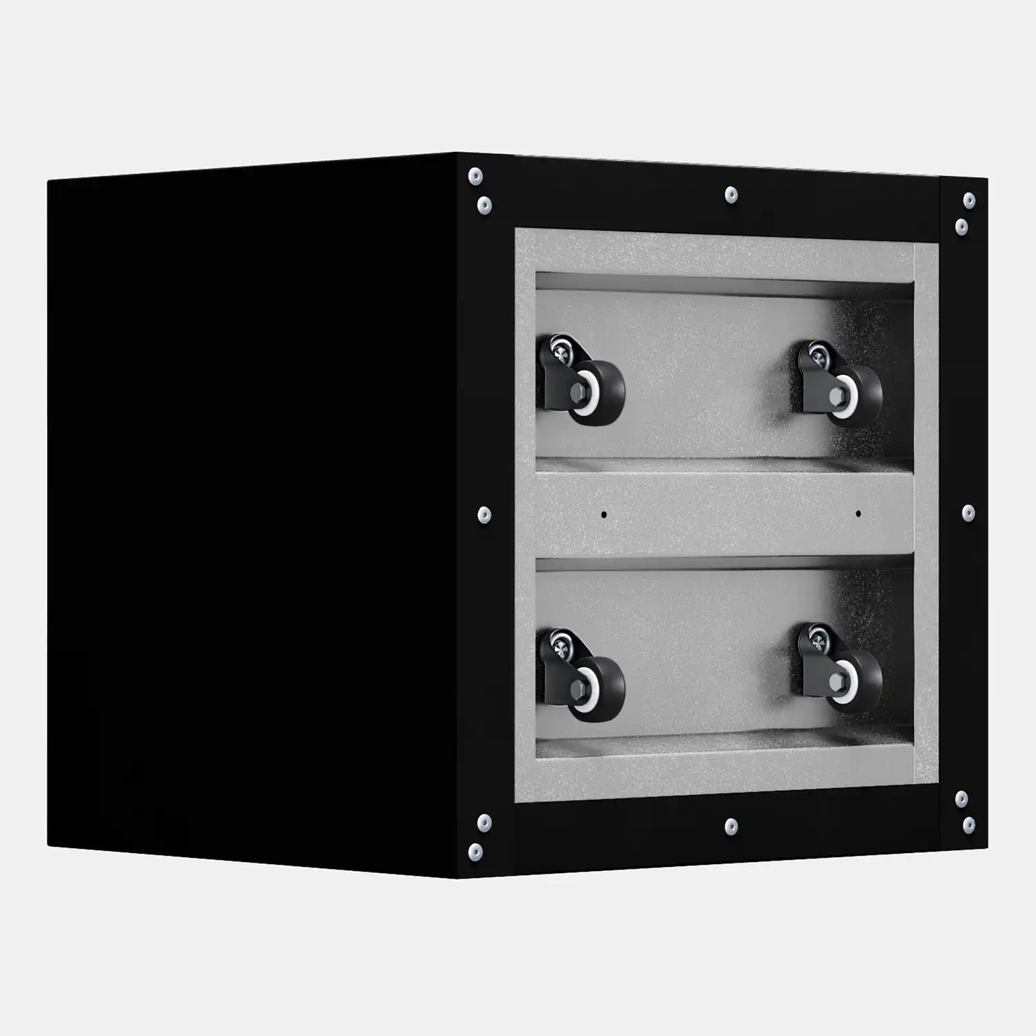 SEV Plantenbak op wielen 50x50x50 - Zwart - wielen