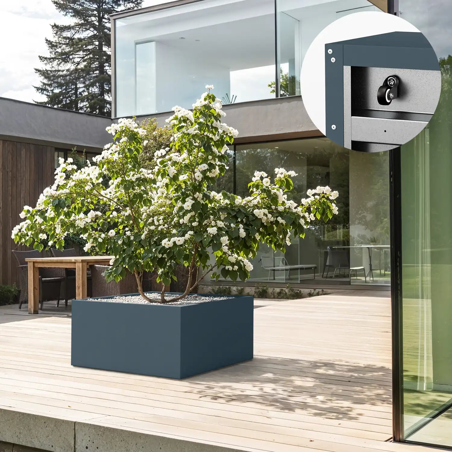 SEV Plantenbak op wielen 100x100x50