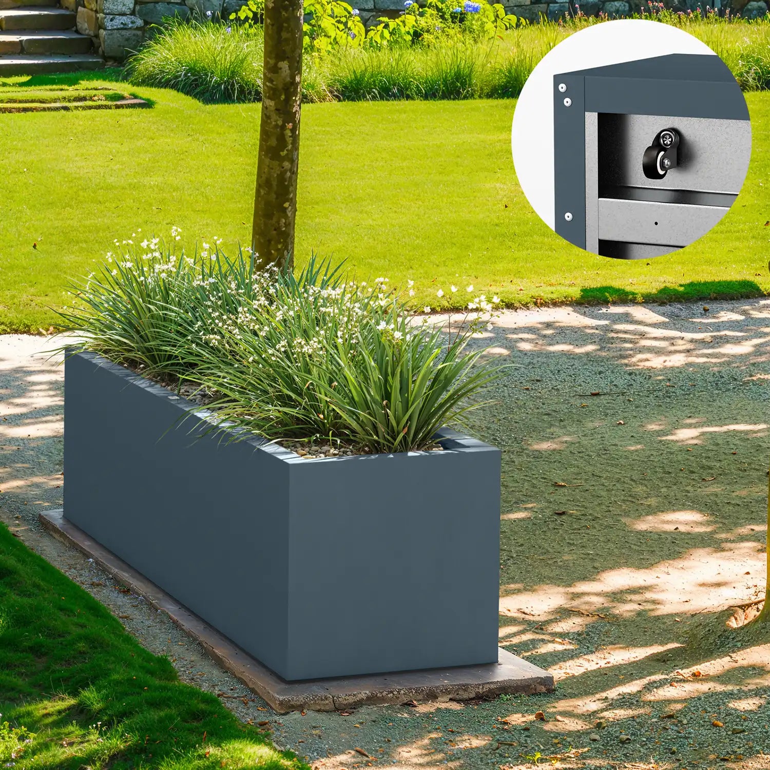 SEV Plantenbak op wielen 150x40x40