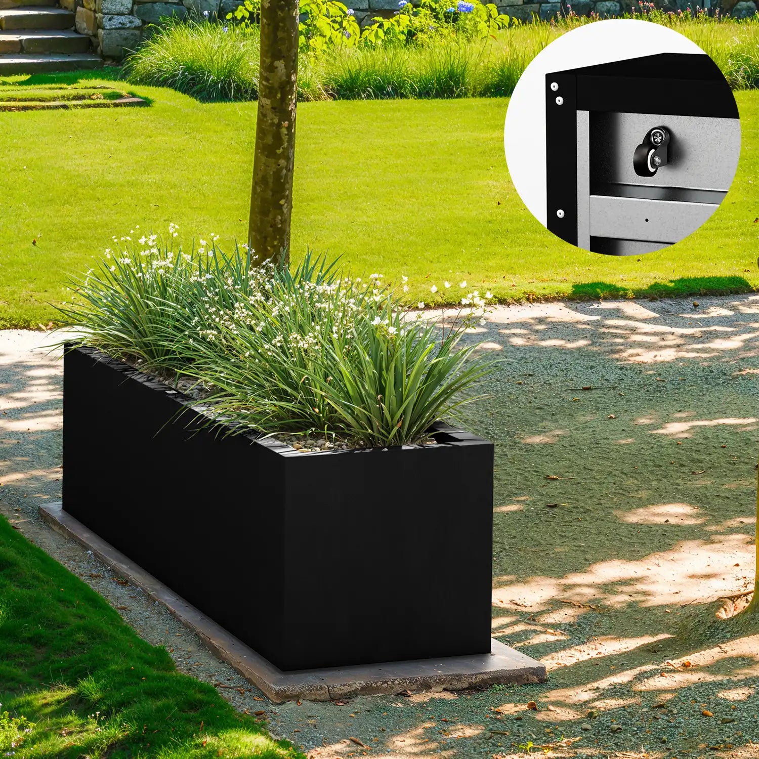 SEV Plantenbak op wielen 150x40x40