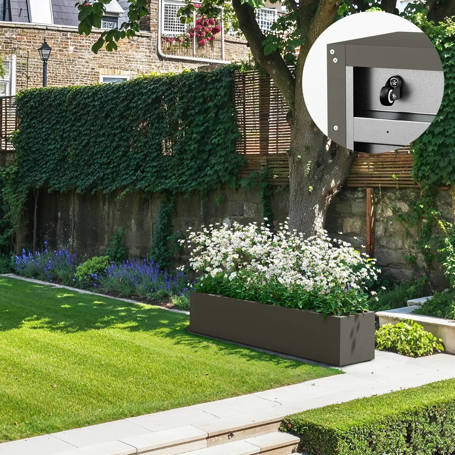 SEV Plantenbak op wielen 200x40x40