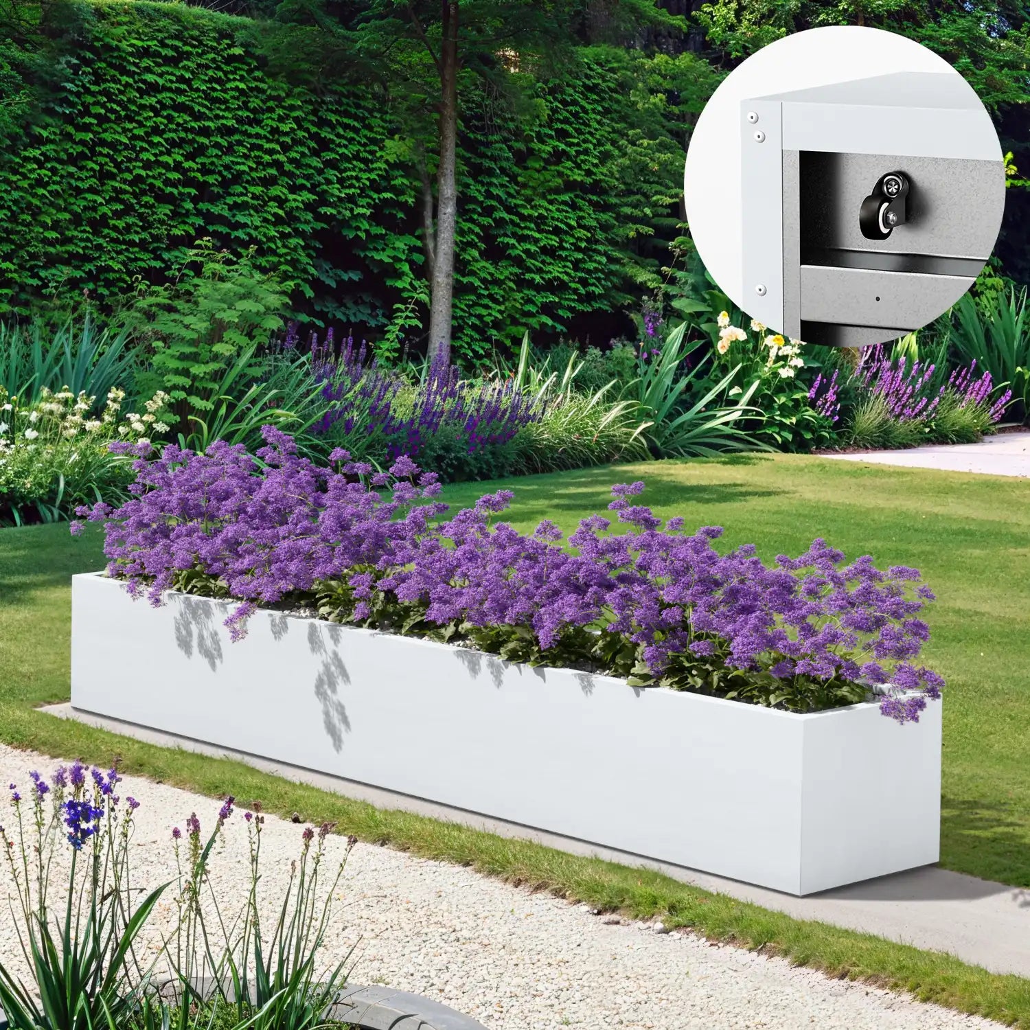 SEV Plantenbak op wielen 250x40x40