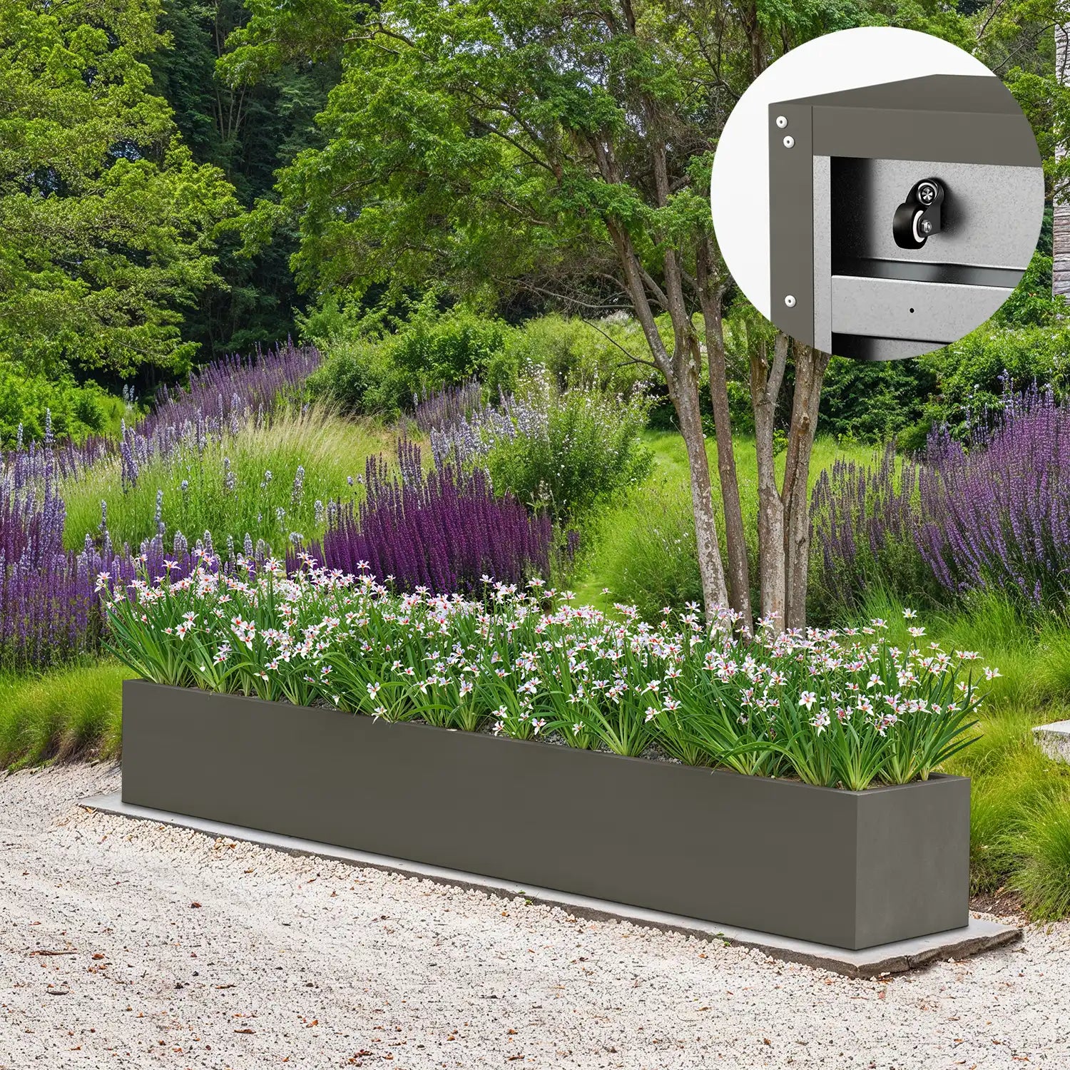 SEV Plantenbak op wielen 300x40x40