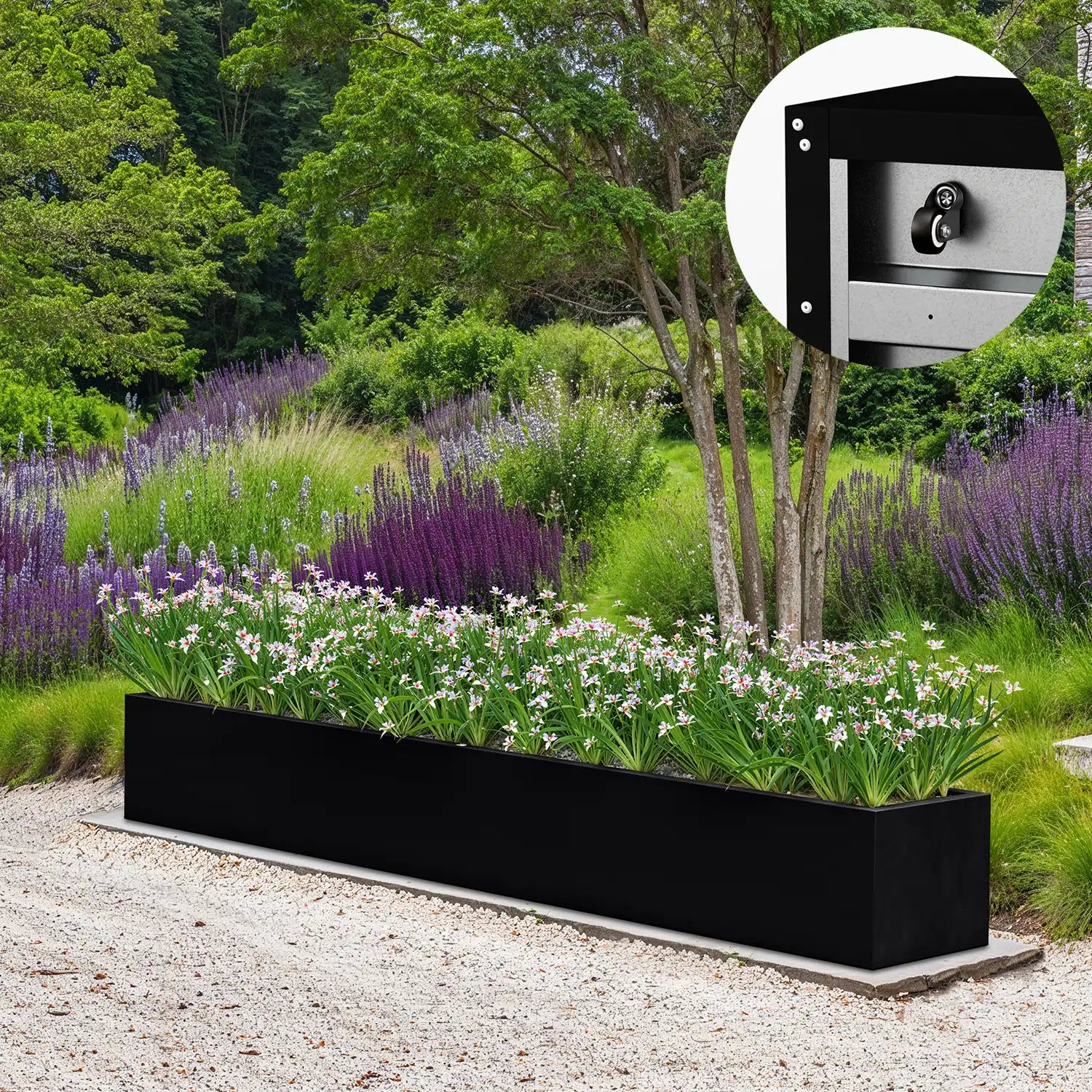 SEV Plantenbak op wielen 300x40x40