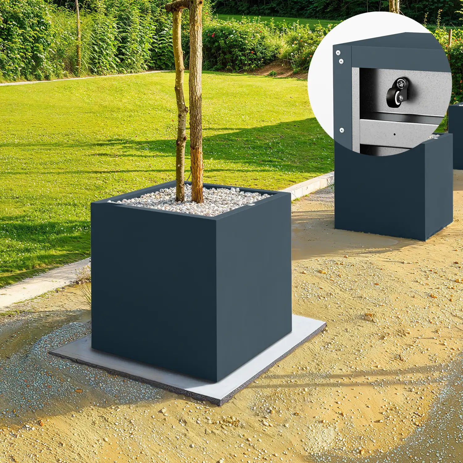 SEV Plantenbak op wielen 60x60x60