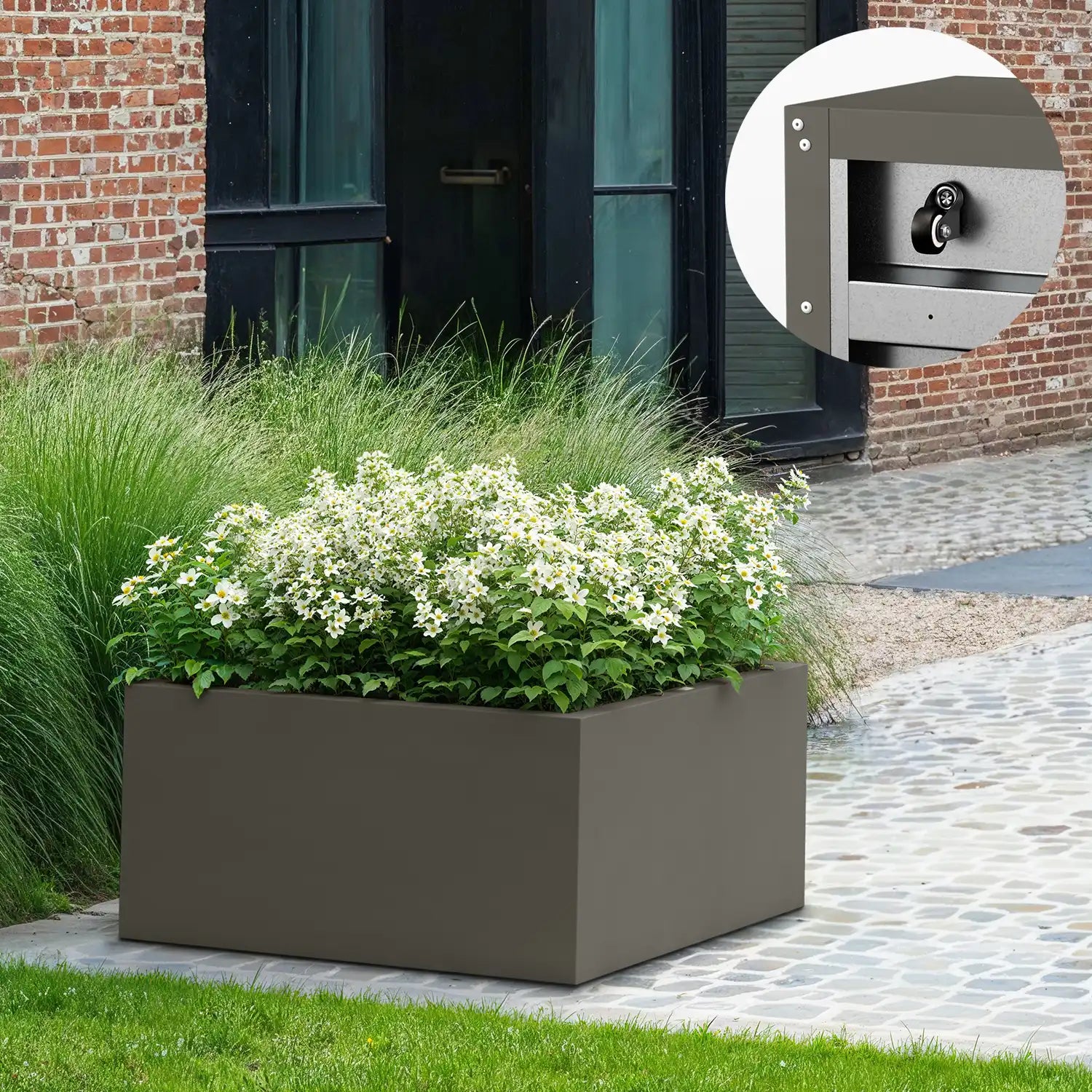 SEV Plantenbak op wielen 80x80x40