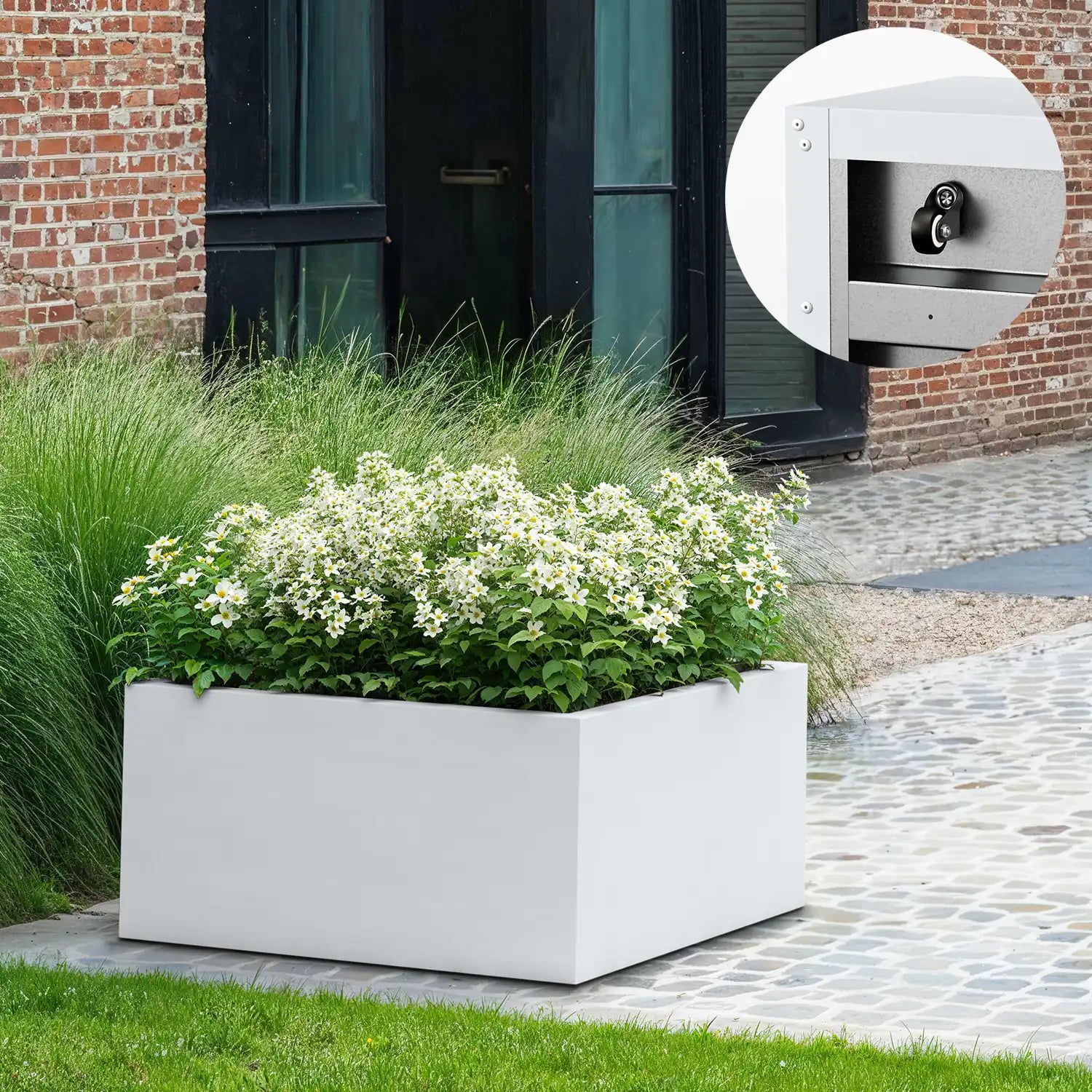 SEV Plantenbak op wielen 80x80x40