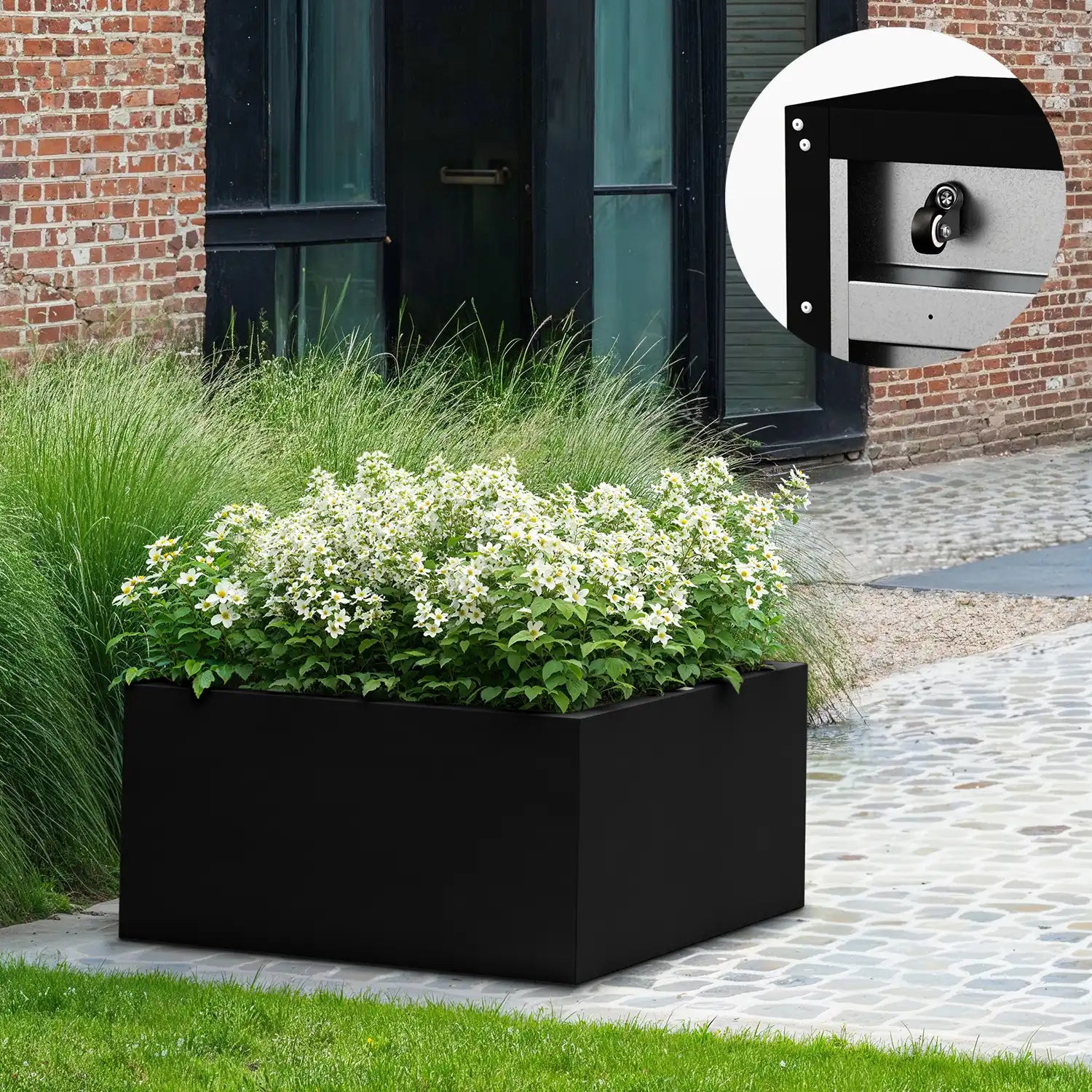 SEV Plantenbak op wielen 80x80x40