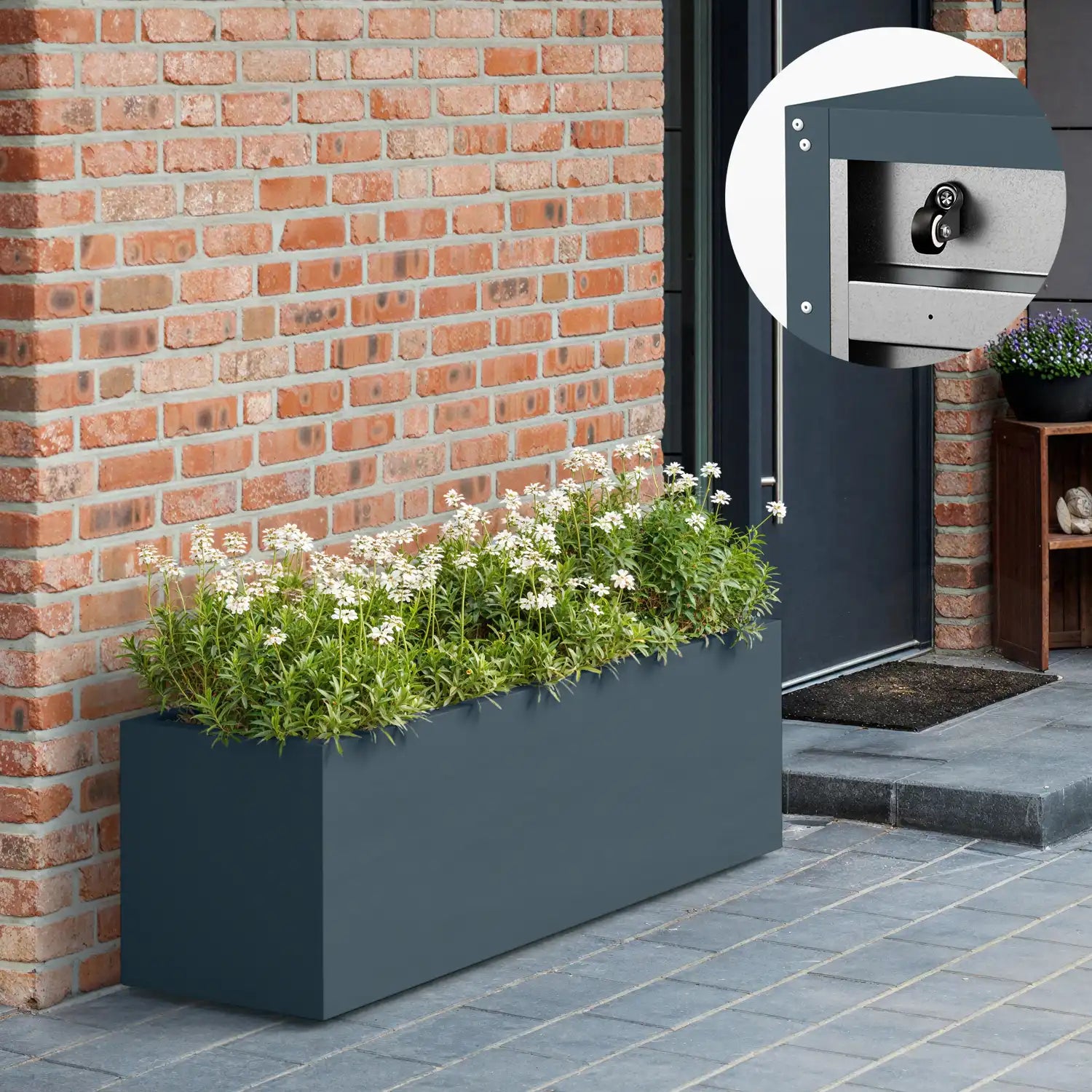 SEV Plantenbak op wielen 150x50x50 - Antraciet - met wielen