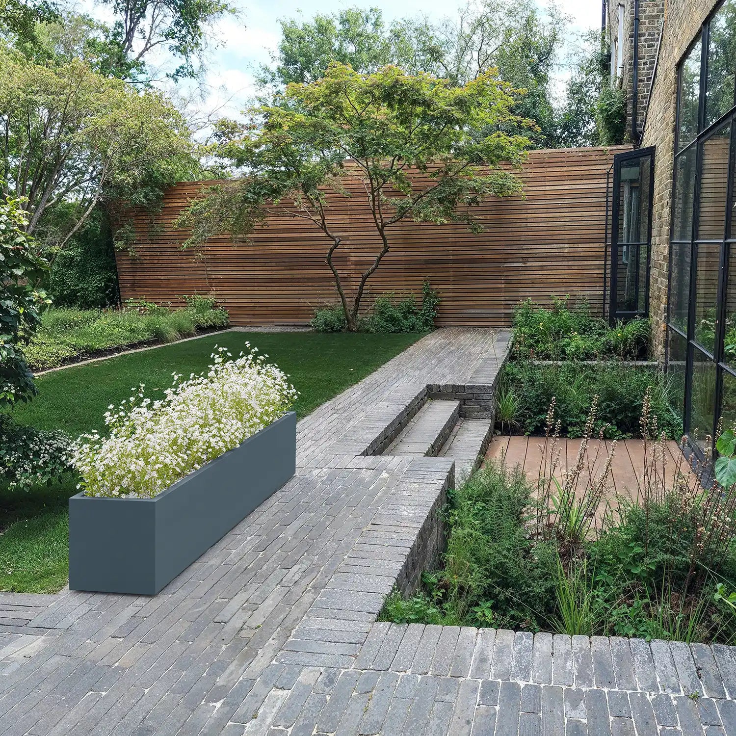 SEV Plantenbak op wielen 200x50x50 - Antraciet - plantenbak