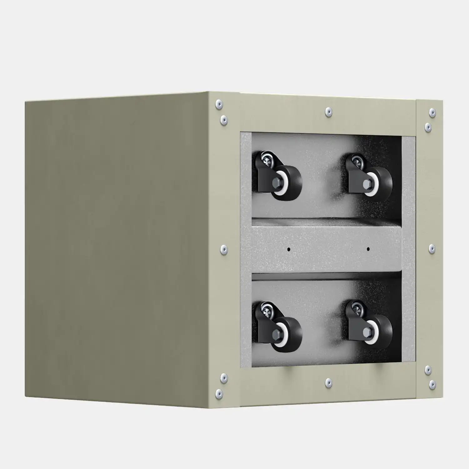SEV Plantenbak op wielen 40x40x40 - Beige - wielen