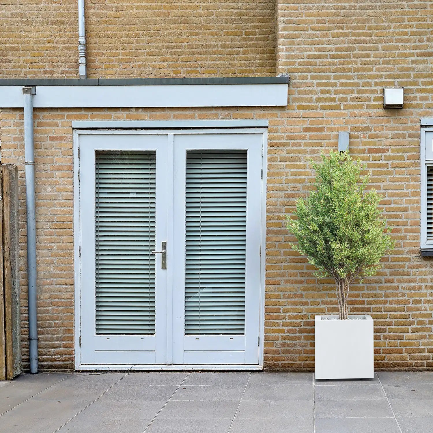 SEV Plantenbak op wielen 40x40x40 - Wit - plantenbak