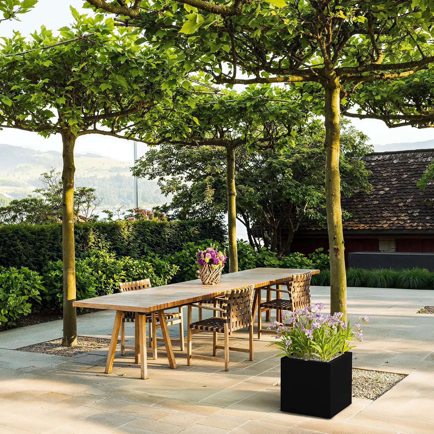 SEV Plantenbak op wielen 50x50x50 - Zwart - plantenbak